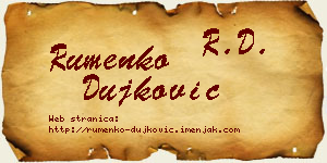 Rumenko Dujković vizit kartica